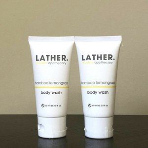 Lot of 8 LATHER. Bamboo Lemongrass Body Wash 2 oz